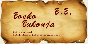Boško Bukonja vizit kartica